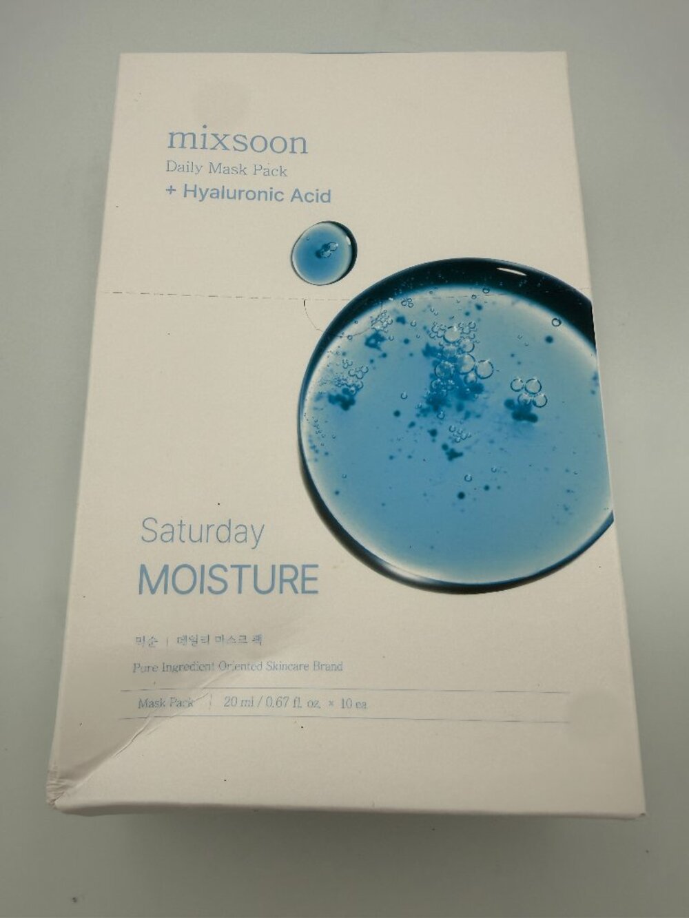 mixsoon Daily Mask Pack Saturday MOISTURE Hyaluronic Acid 20ml x 10ea